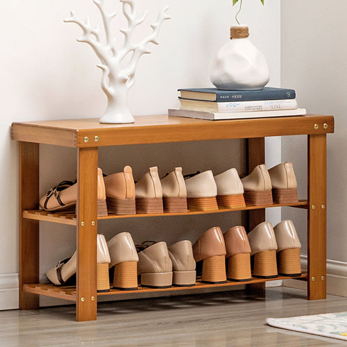 Rebrilliant 10 Pair Solid Wood Shoe Rack & Reviews Wayfair